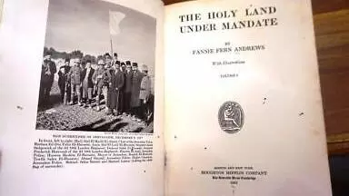 Picture of the title page of the book The Holy Land Under Mandate, by Fannie Fern Andrews