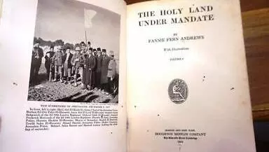 Picture of the title page of the book The Holy Land Under Mandate, by Fannie Fern Andrews